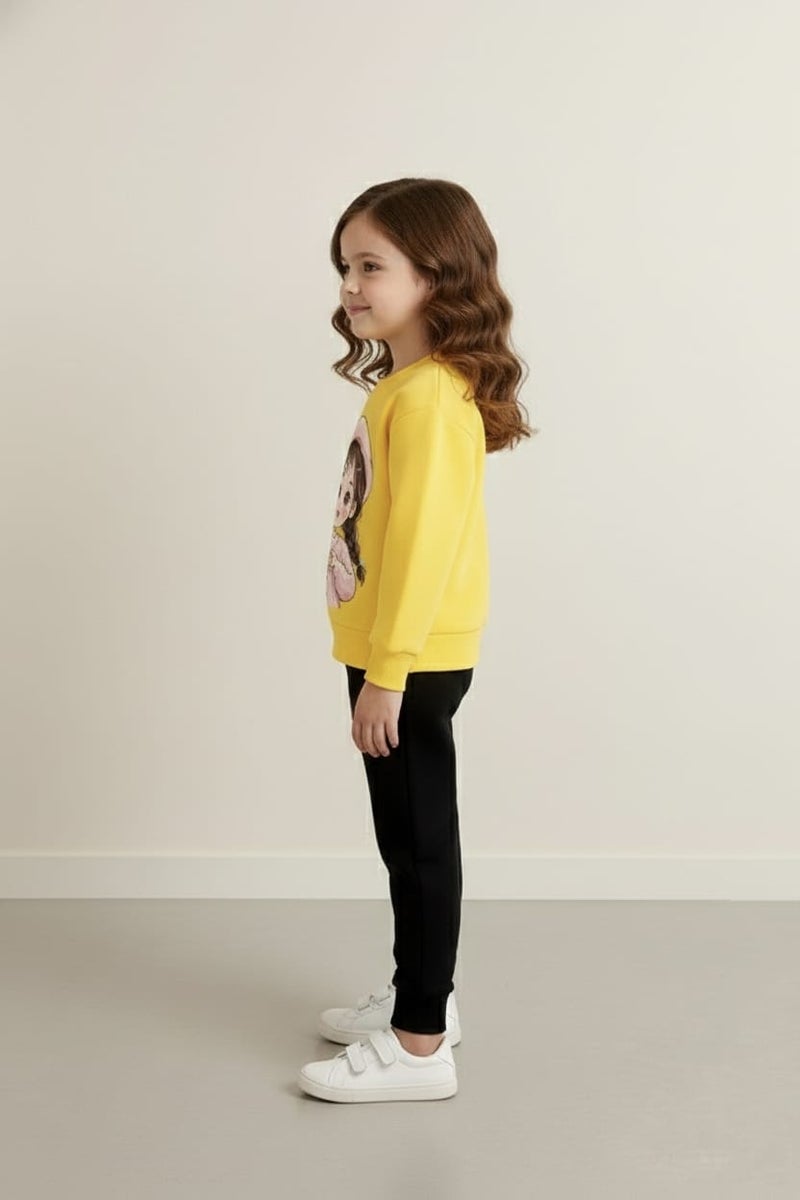 Viel Innate Stylish Yellow Sweatshirt for Girls - Image 2